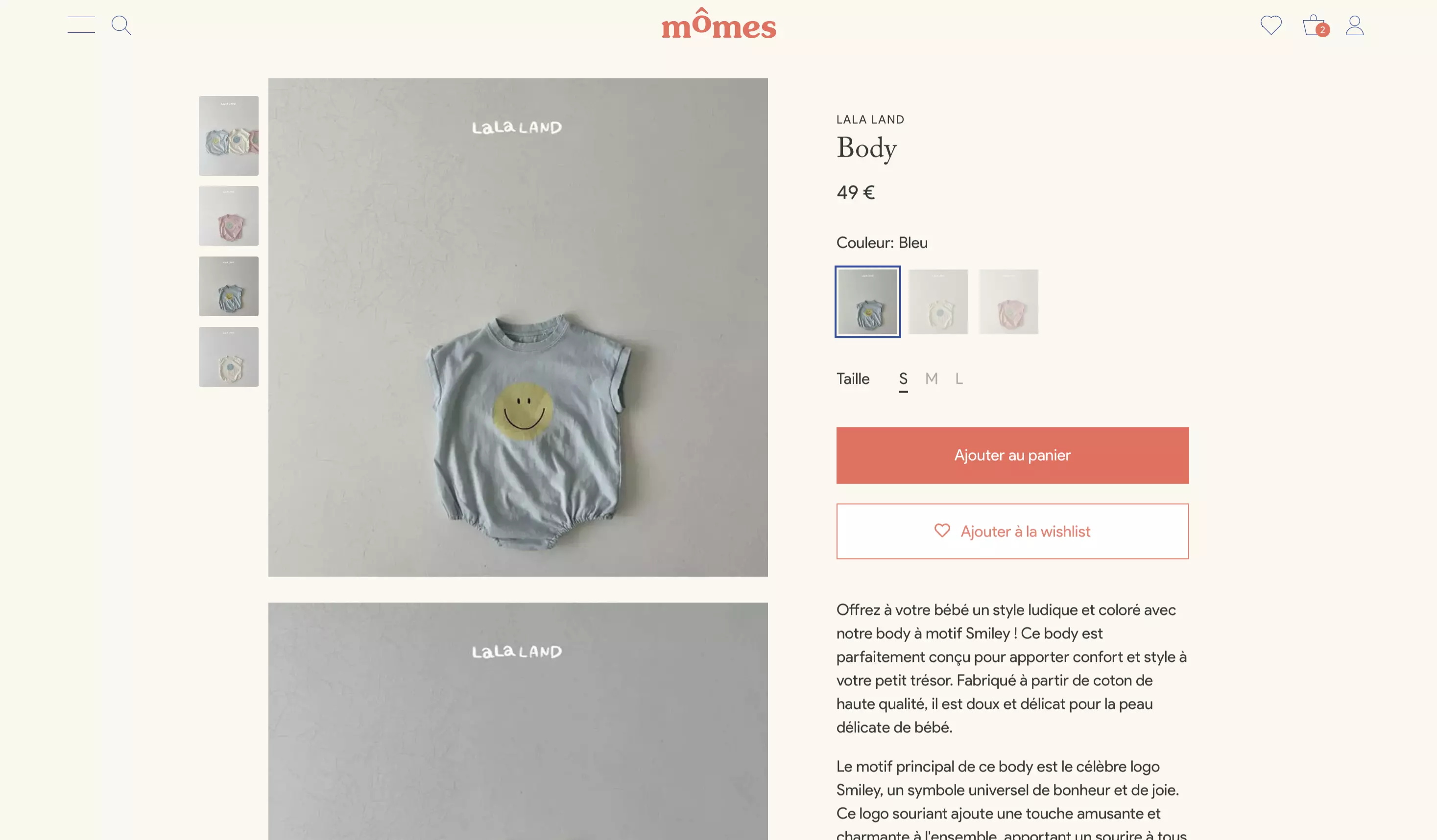 Page produit